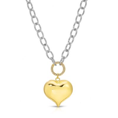 Two-Tone Bubble Heart Statement Necklace