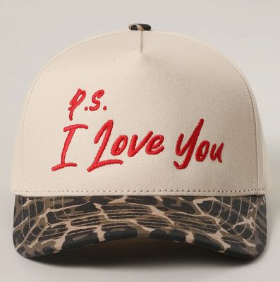 P.S. I Love You Valentine Embroidery Trucker Hat