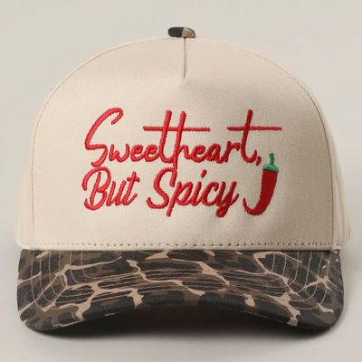 Sweetheart, But Spicy Embroidered Trucker Hat