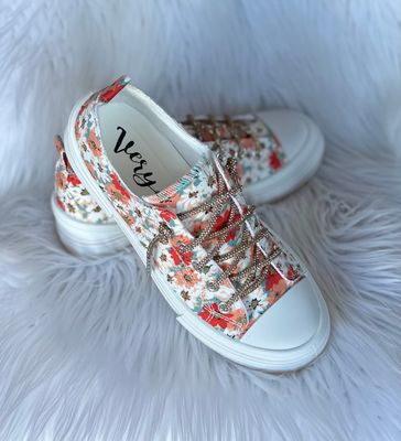Aman Peach Floral Sneaker