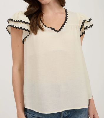 Ivory &amp; Ink Ruffle Blouse