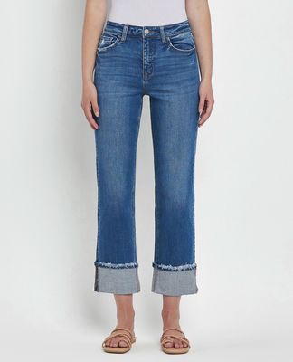 Victoria Cuffed Straight Jeans by Vervet