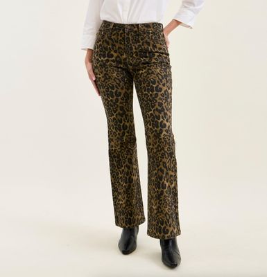 Juno HW Bootcut Leopard Print Jeans by Judy Blue
