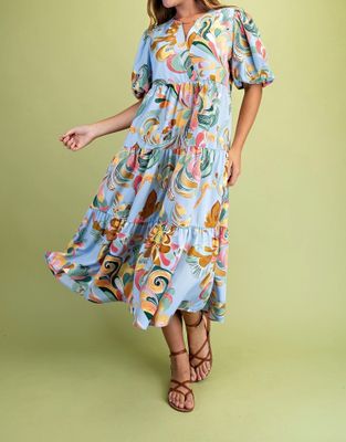 Sunset Mosaic Midi Dress
