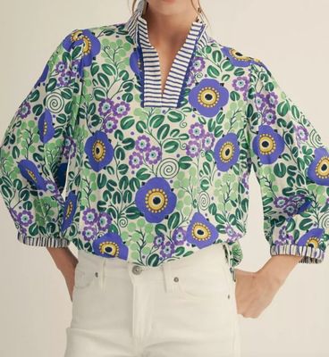 Blue Botanica Blouse