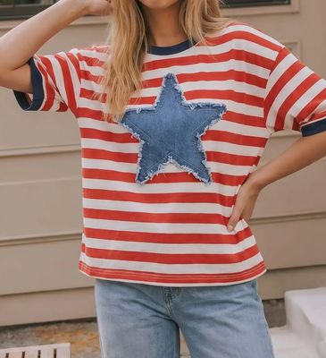 Star‑Spangled Denim Top