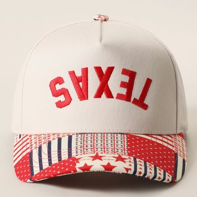 Texas Embroidered Patchwork Brim Trucker Hat