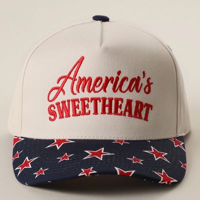 America's Sweetheart Embroidered Star Brim Trucker Hat