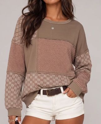Mocha Meadow Patchwork Top