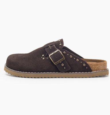 Mirage Studded Suede Clog by Yellow Box