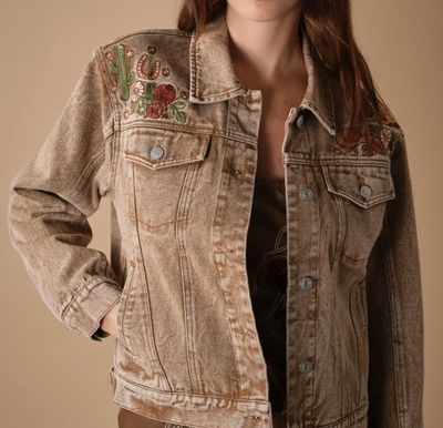 Prairie Rider Embroidered Denim Jacket