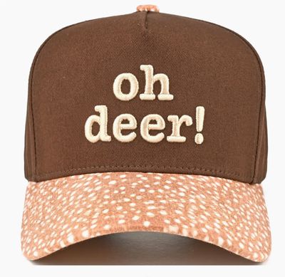 Oh Deer Letter Embroidered Trucker Hat