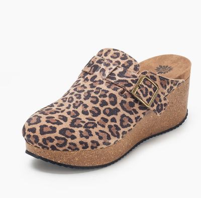 Mulani Leopard Wedge Clog by Yellow Box