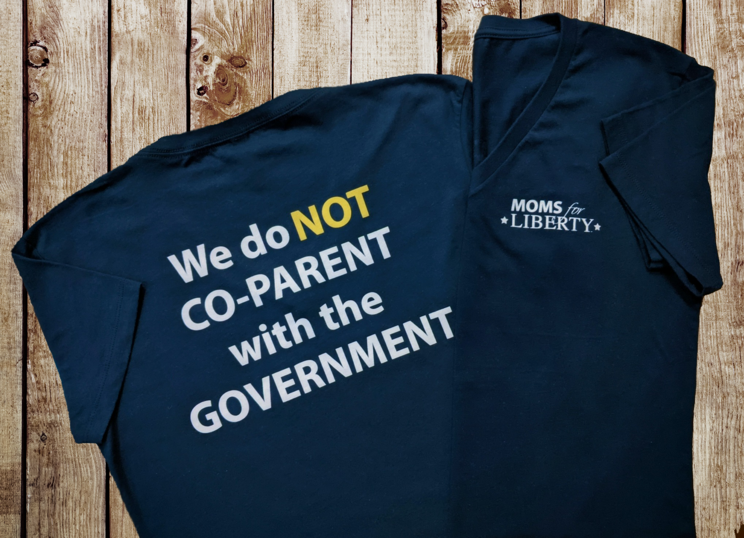 We do NOT Co-Parent with the Government V-Neck Ladies Tee