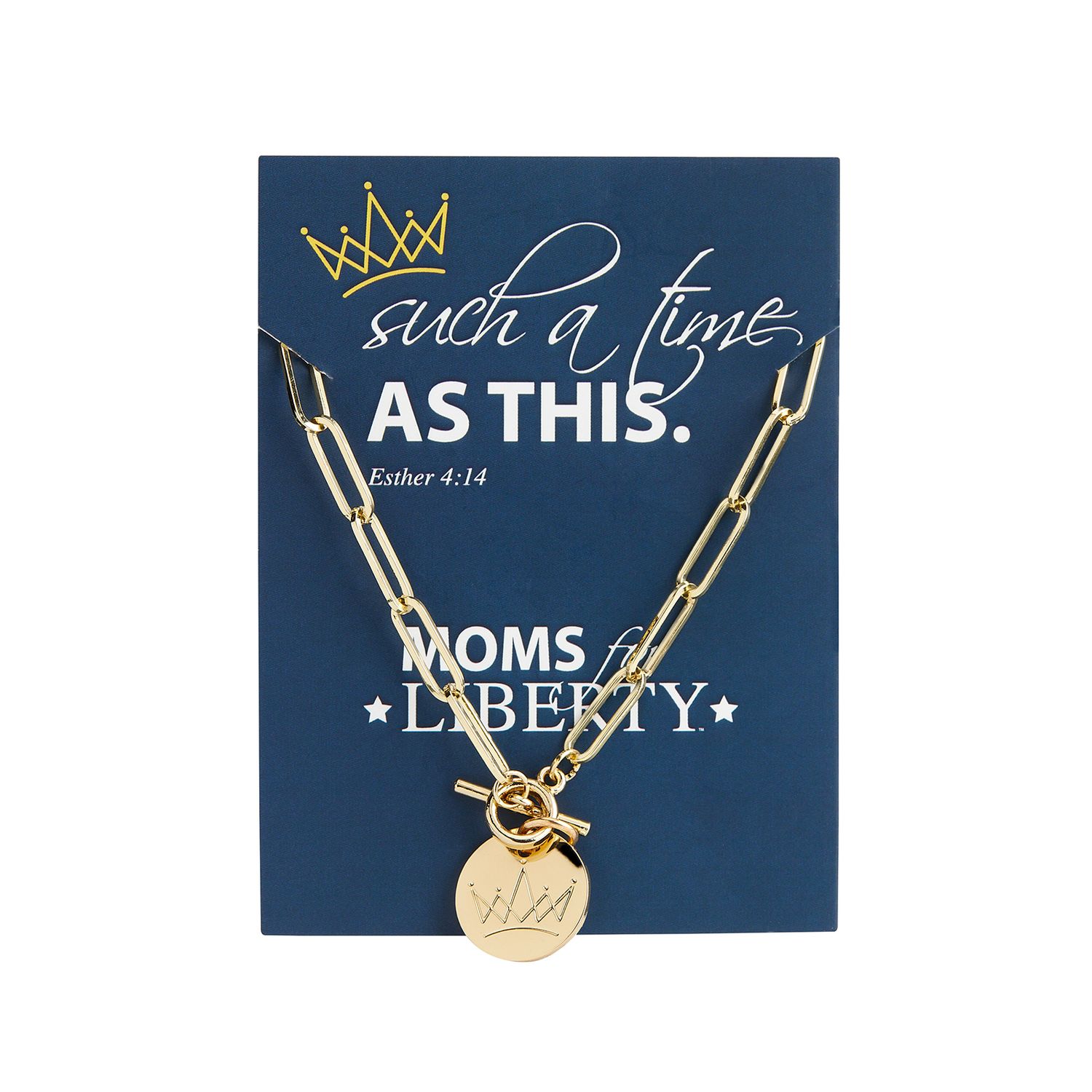 "Such a Time as this" Gold Toggle Necklace
