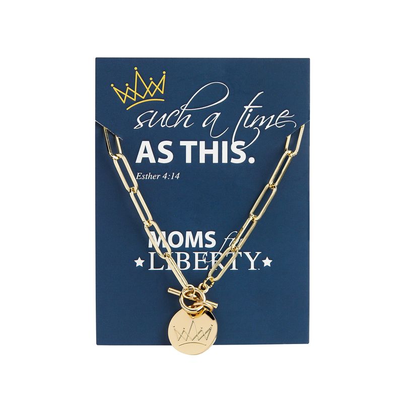 "Such a Time as this" Gold Toggle Necklace