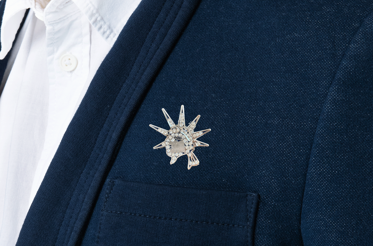Lady Liberty Rhinestone Pin