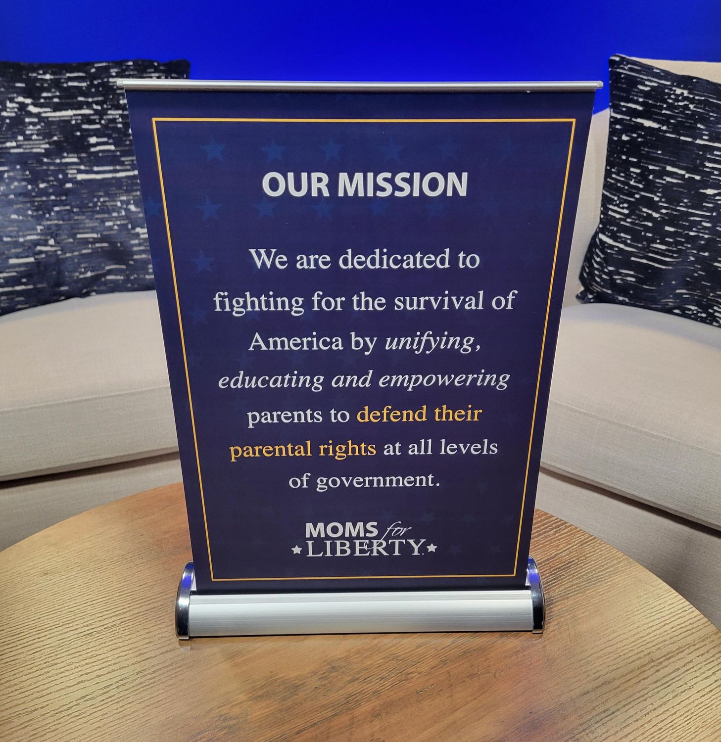 Mission Statement Tabletop Roll Up Banner
