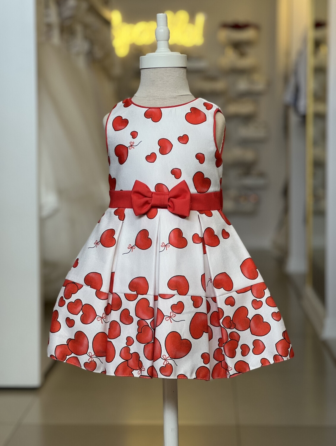 Vestido con Corazones Tallas 2 a 6 años