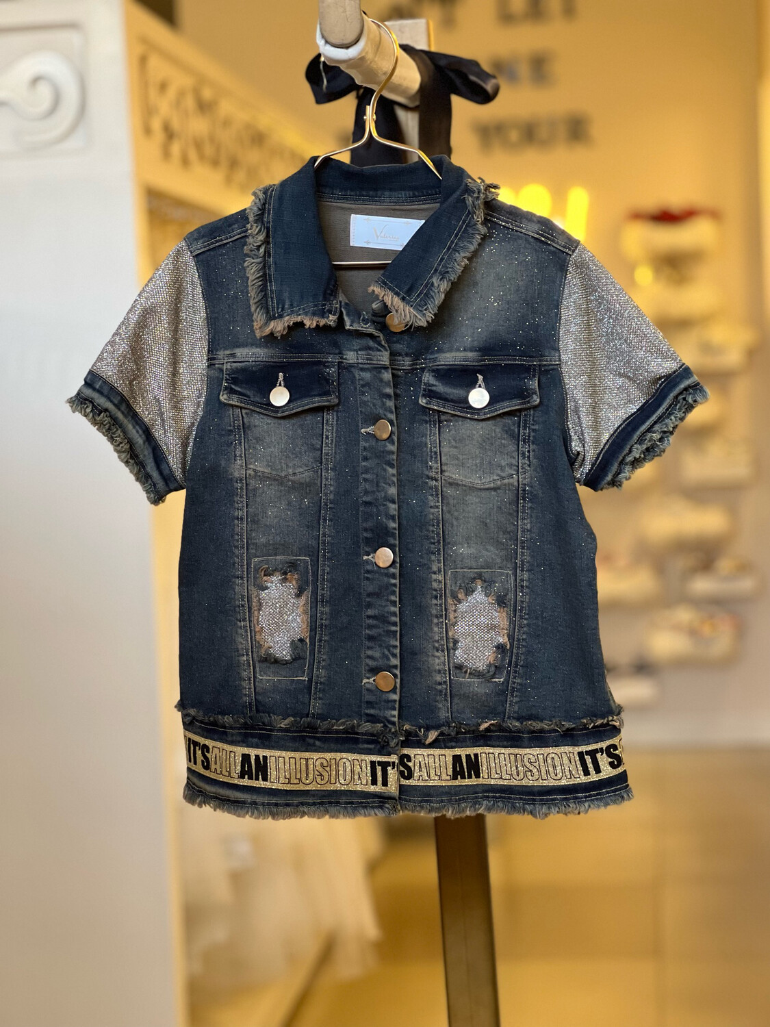 Chaqueta Jeans con Brillo Tallas 10 a 12 años