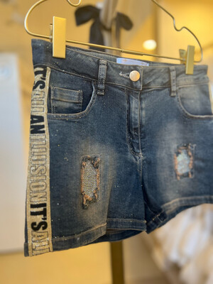Short Jeans con Brillo Tallas 9 a 12 años