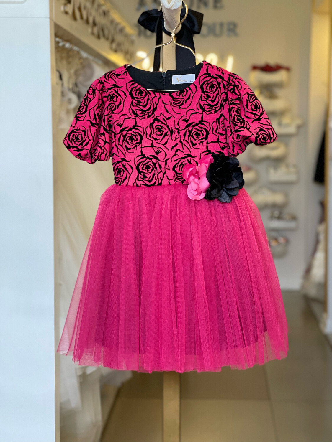 Vestido Rosas Tallas 6 a 10 años
