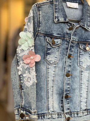 Chaqueta Jeans con Flores Talla 5 años