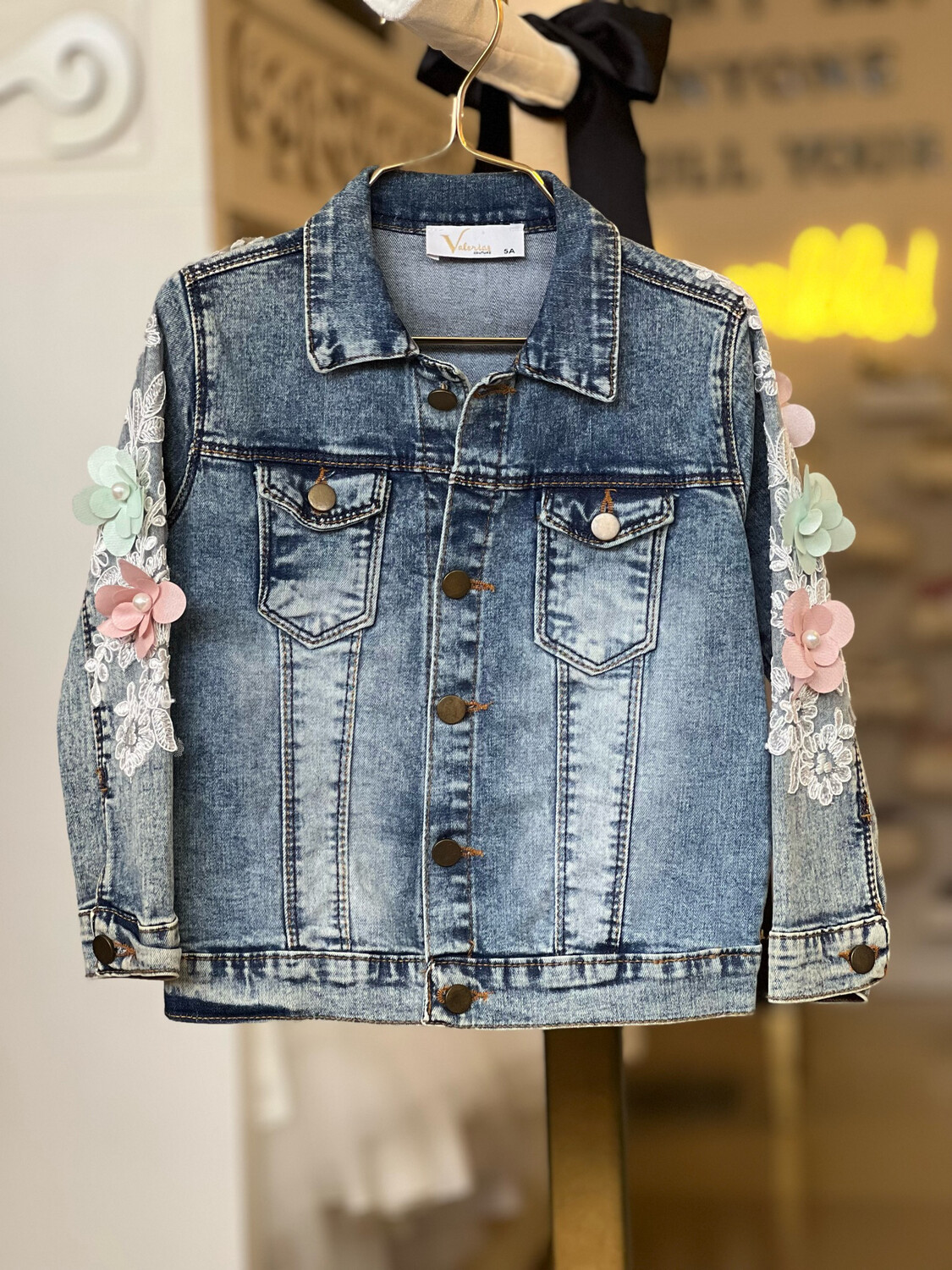 Chaqueta Jeans con Flores Talla 5 años