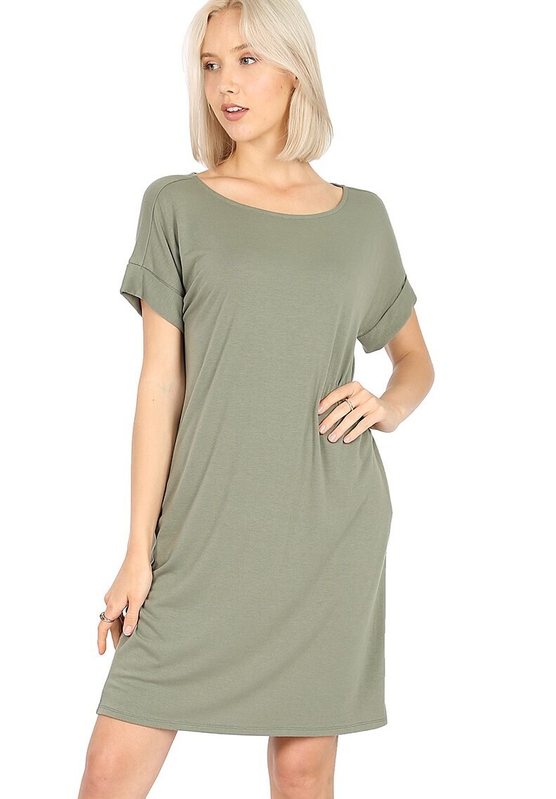 T-Shirt Dress, Olive