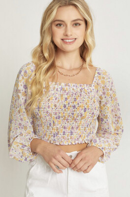 Smocked Lilac Top