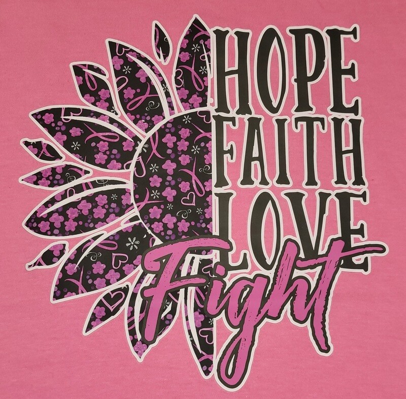 Hope Faith Love Fight Shirt Pink Small EXCLUSIVE