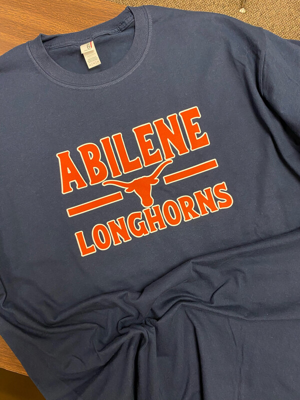Abilene Longhorns - Logo in Center Side Lines YOUTH NAVY
