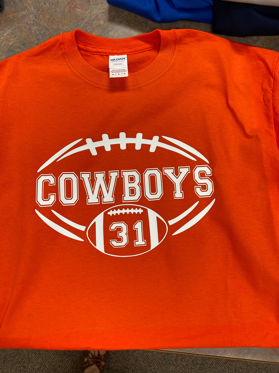 Football Cowboys Outline with Small Football Number (V)