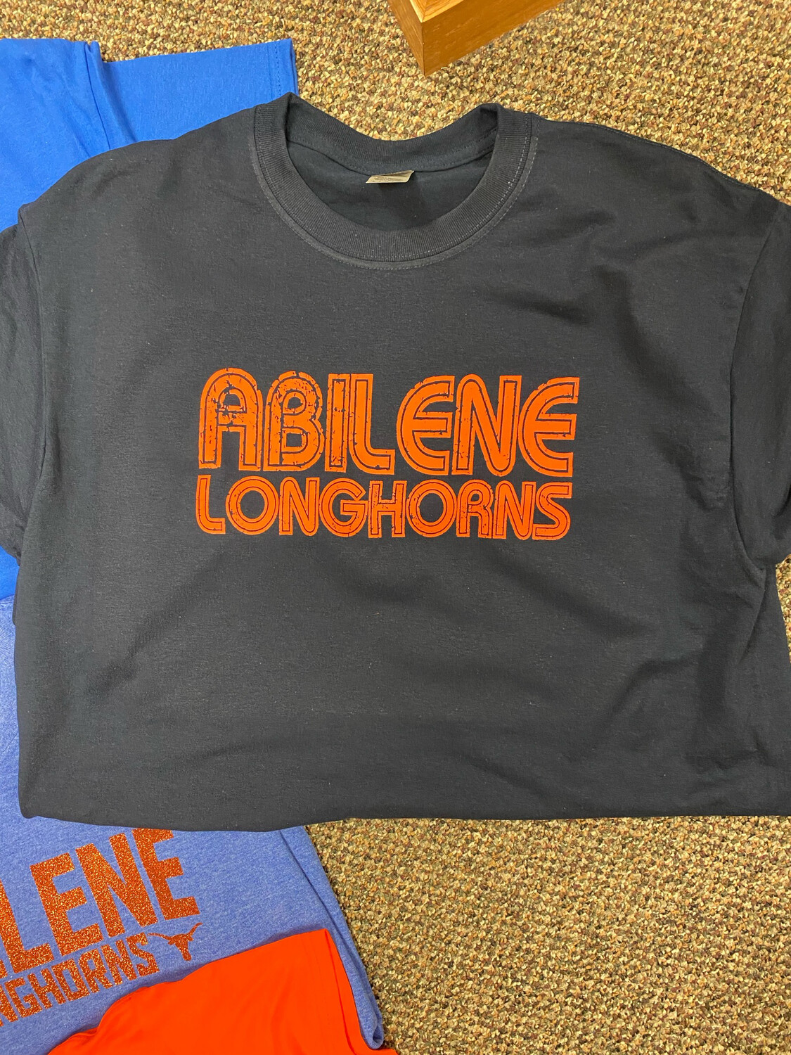 Abilene Longhorns Retro Distressed Navy Tshirt (SPT) 