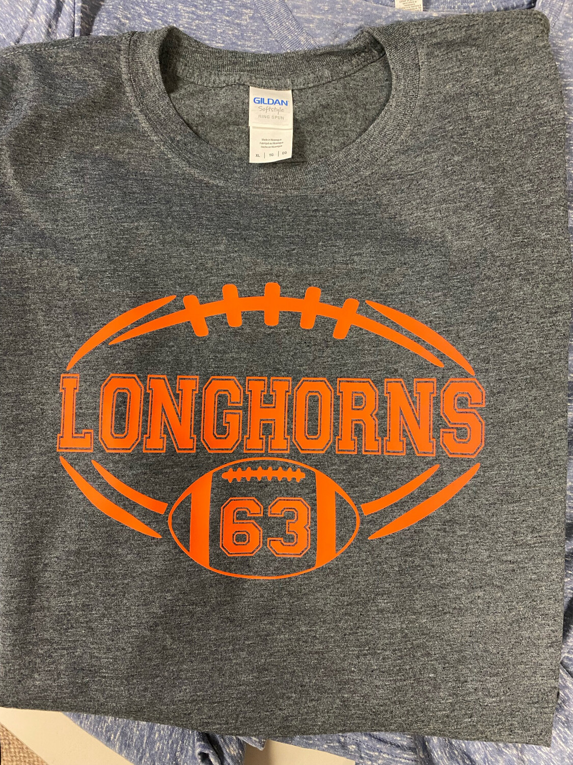 Longhorns Football - Outline Small Football Number (V)