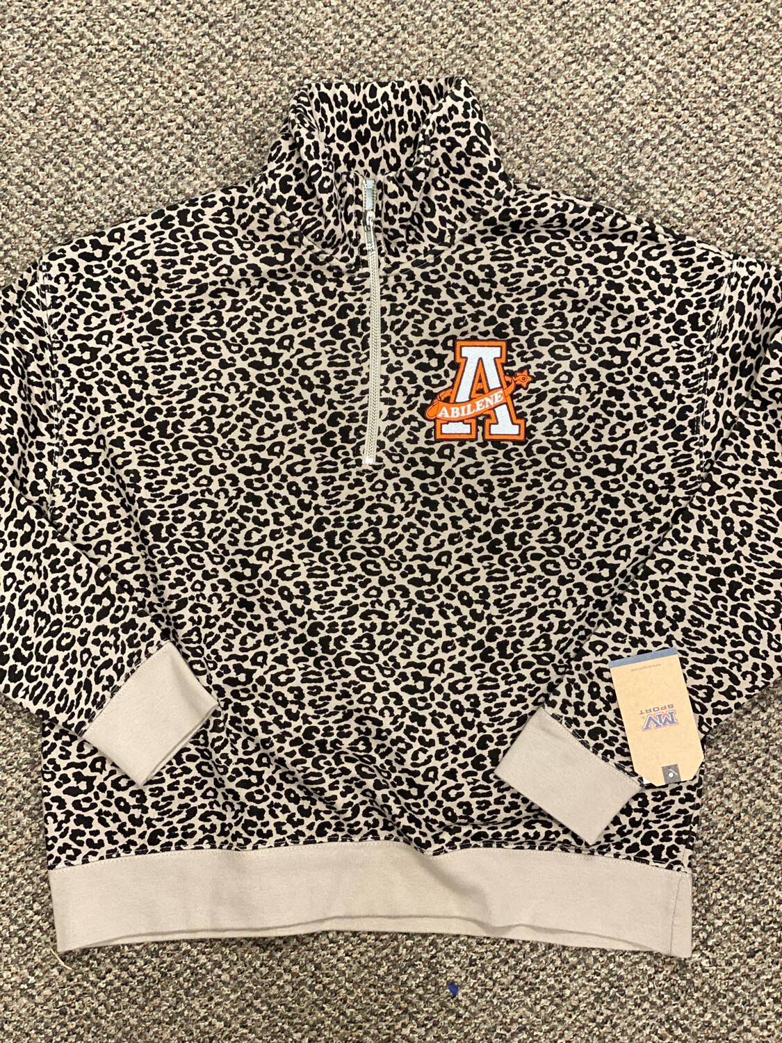 Leopard Quarter Zip Ladies LOGO PATCH