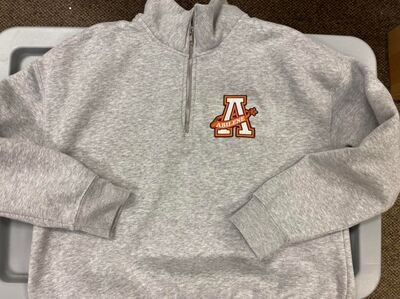 Heather Grey Quarter Zip Ladies With Embroidered A Logo Patch Or Screen Print Logo