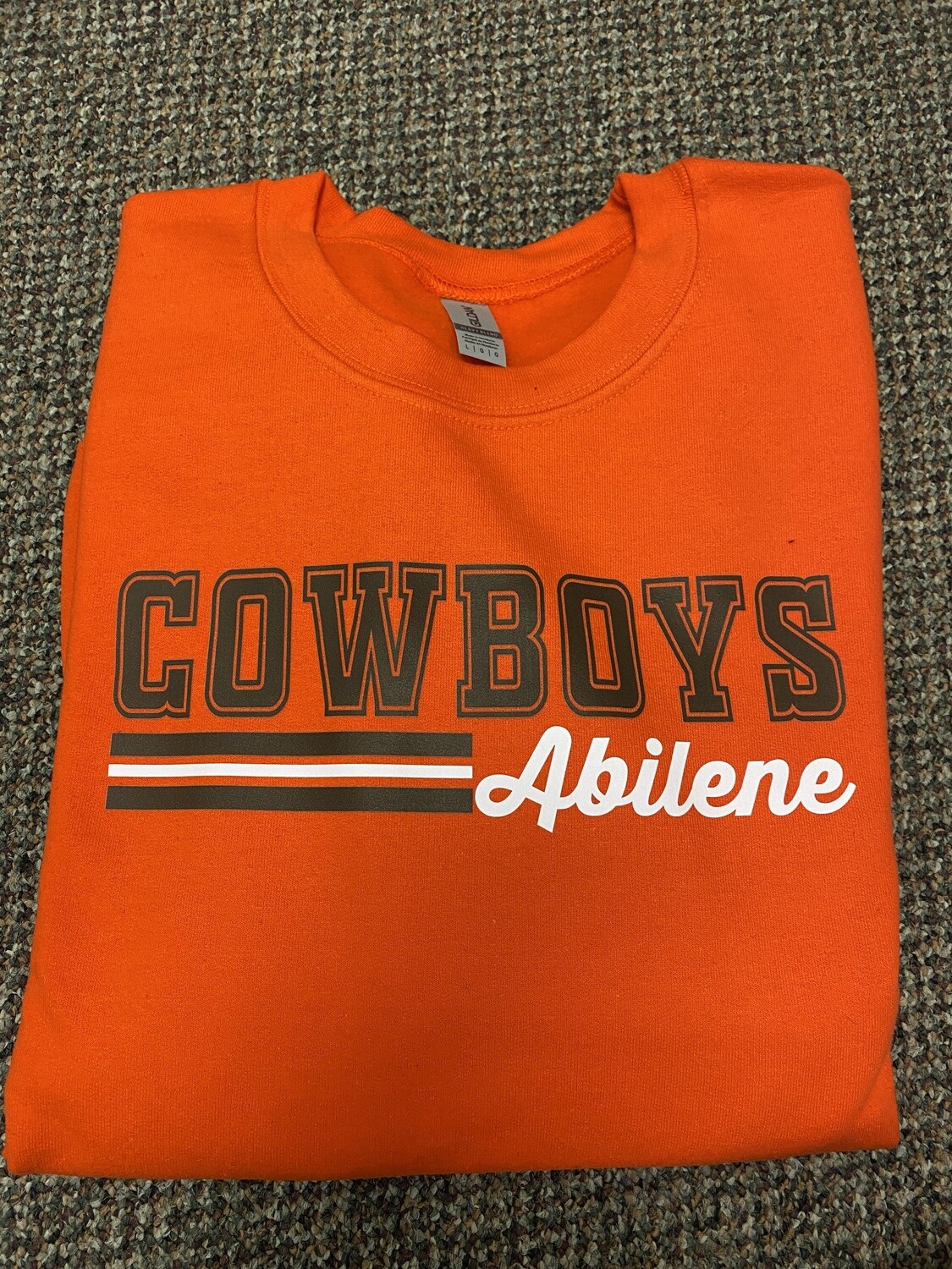 Large Orange Cowboys Crewneck