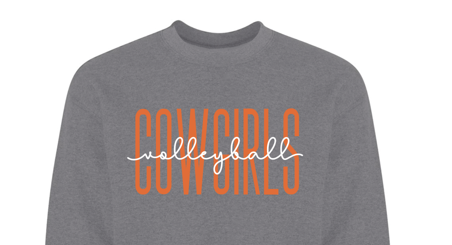 Cowgirls Script Volleyball TSHIRT GREY
