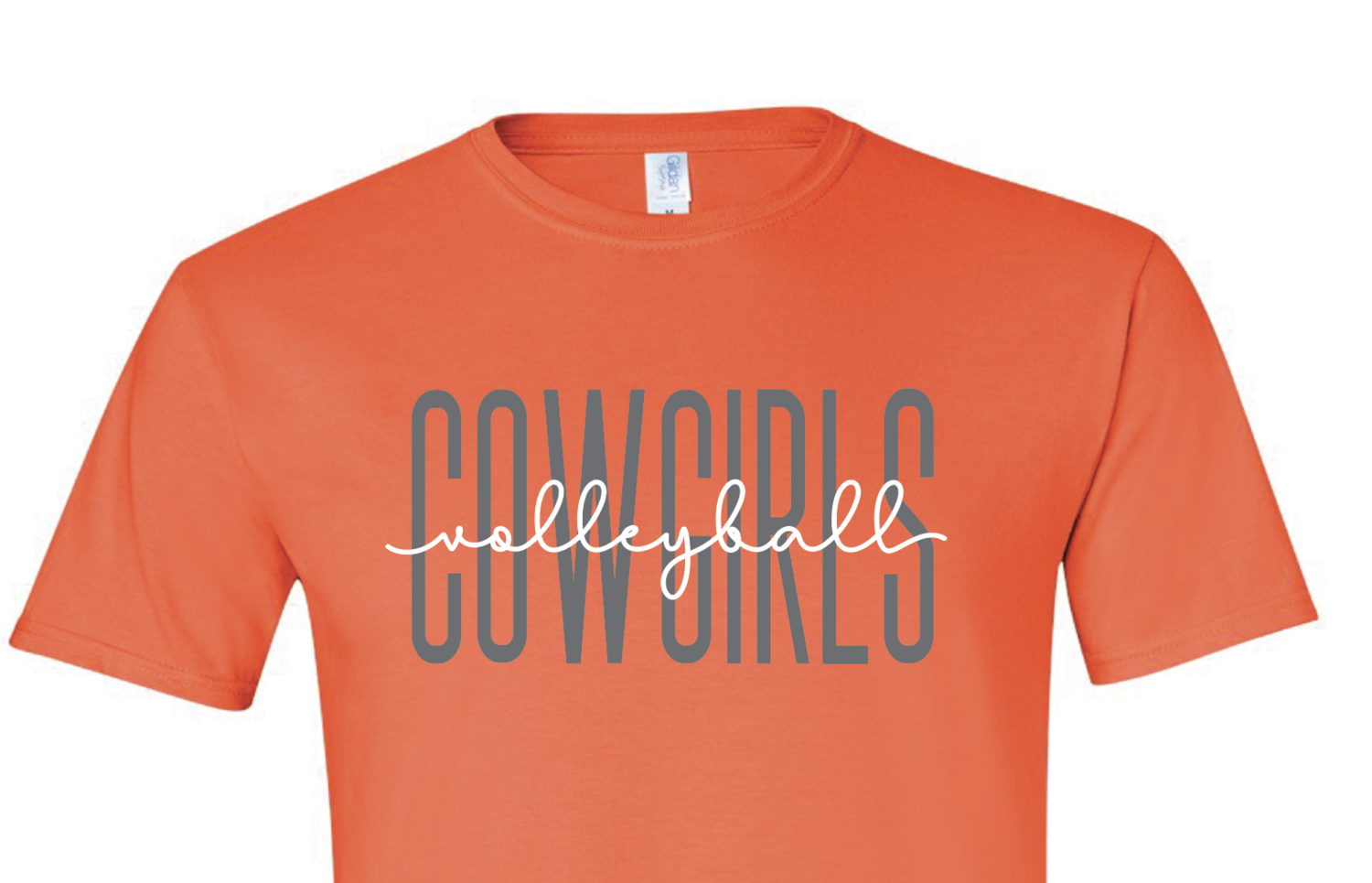 Cowgirls Script Volleyball TSHIRT Heather ORANGE