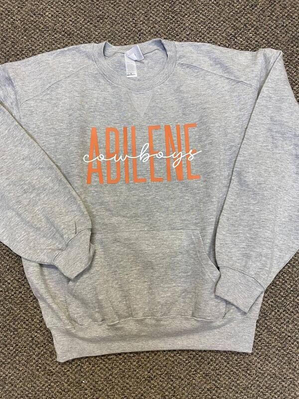 Abilene Cowboys Script - Pocket Sweatshirt - sport Grey