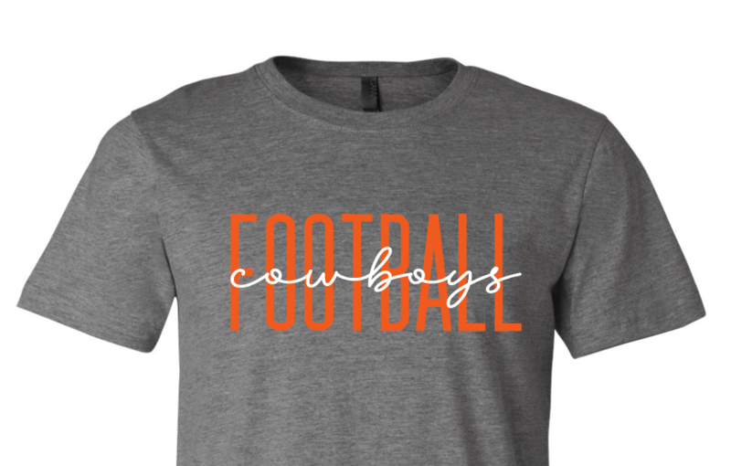 Football Tall - Script Cowboys - graphite