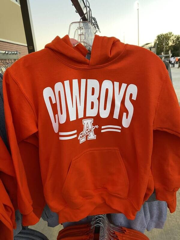 Youth Orange Cowboys A logo Hoodie