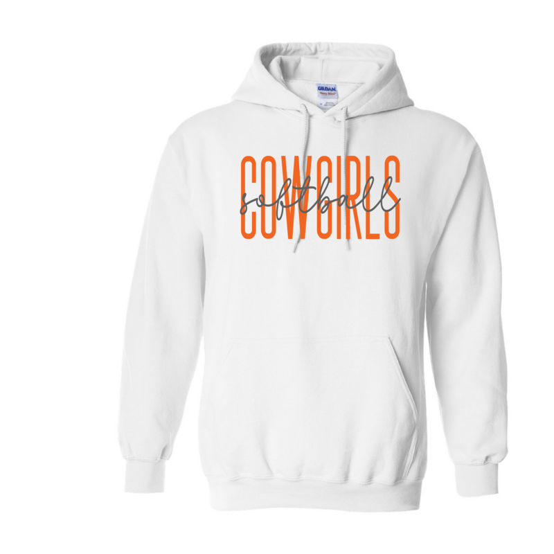 Cowgirl Softball White Hoodie