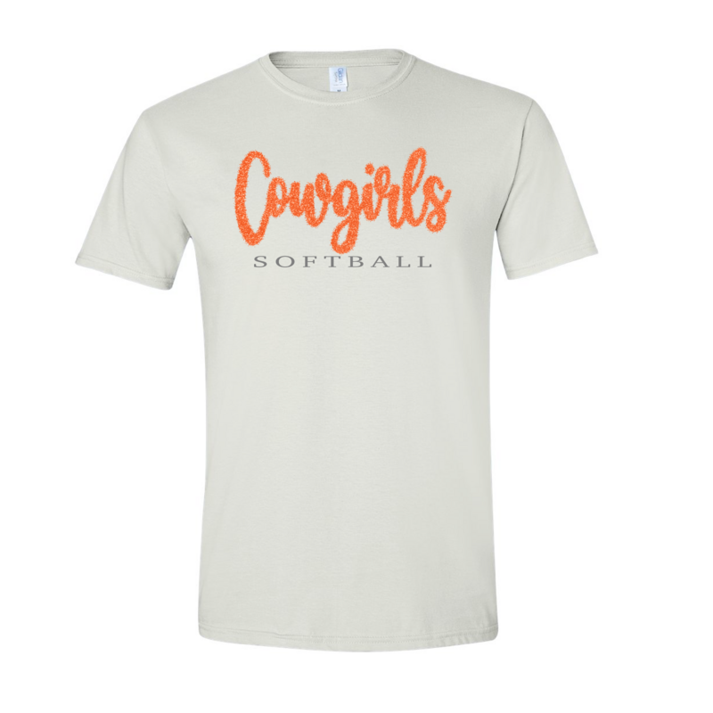 Cowgirls Softball Tinsel Tshirt WHITE