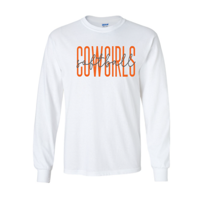 2024 Cowgirl Softball White Longsleeve Performance 100% Polyester