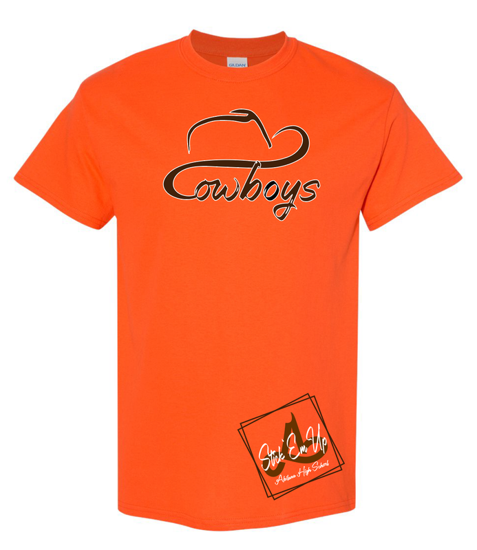 Abilene Cowboys Hat Logo - Orange Tshirt