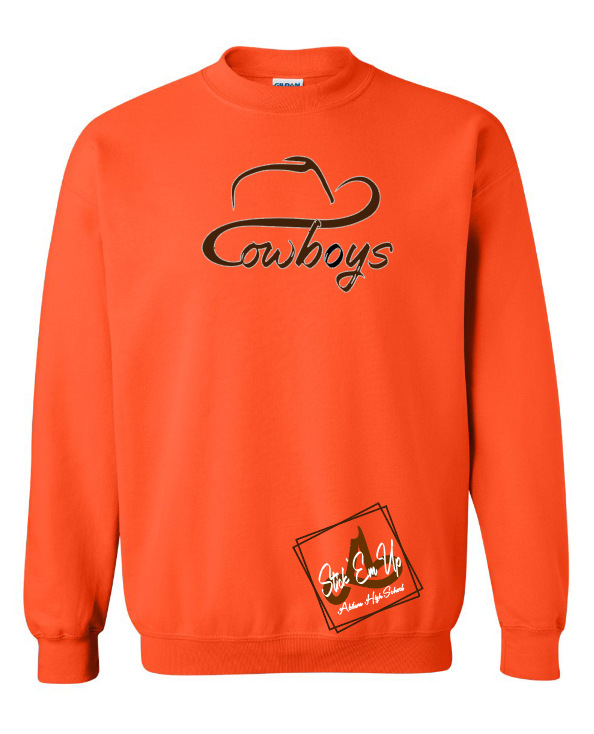 Abilene Cowboys Hat Logo - SWEATSHIRT CREW NECK