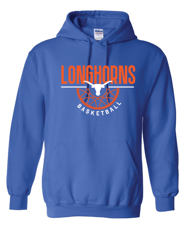 Longhorns Basketball Hoodie - Royal or Navy