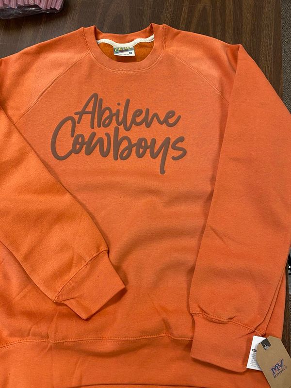 Vintage Orange Sweatshirt - Abilene Cowboys or Cowgirls